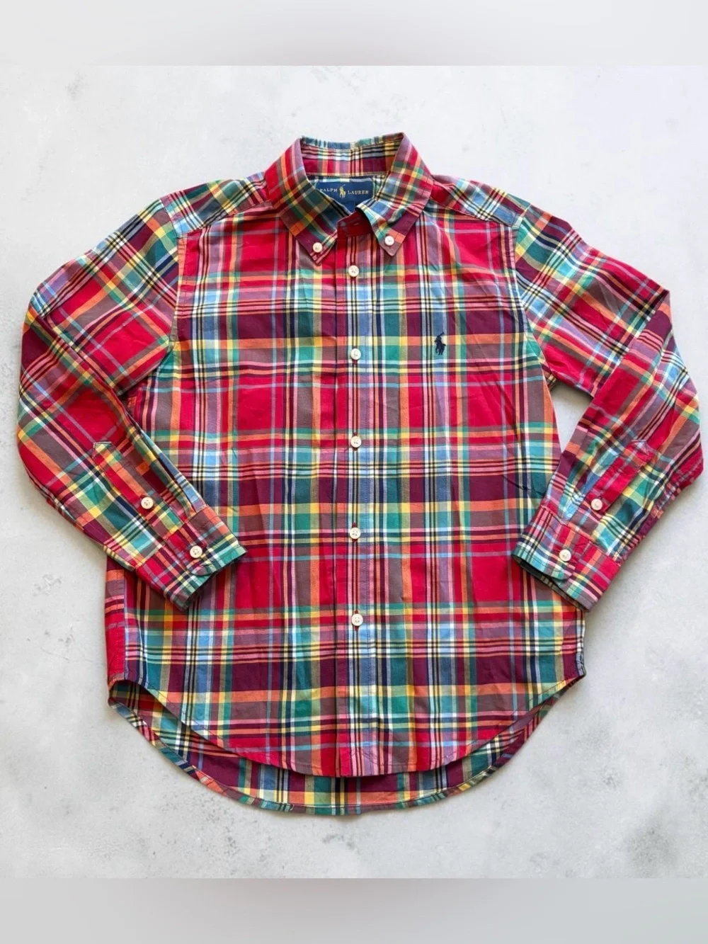 Ralph Lauren | Red Plaid Button-Down Shirt | Size 6